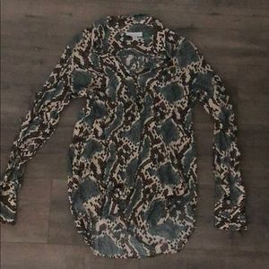 Snake skin long sleeve blouse